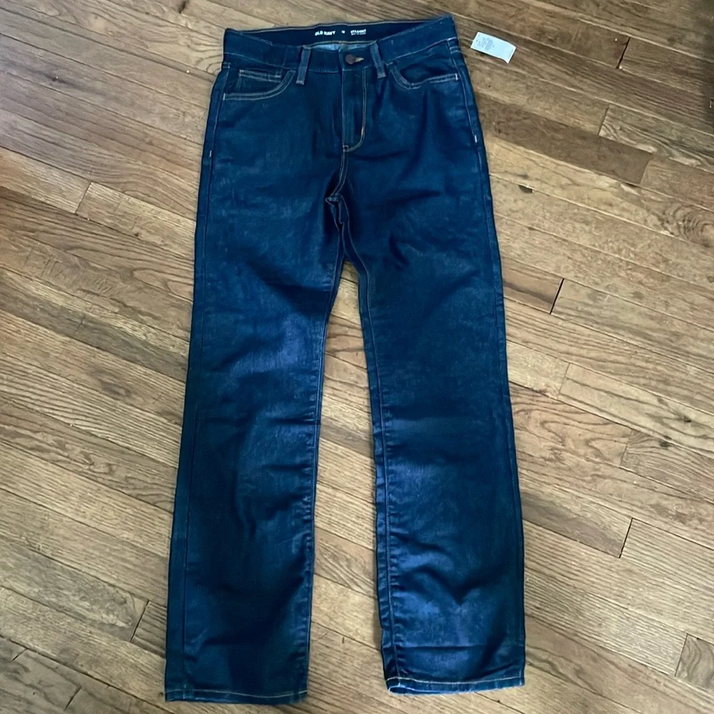 NWT Old Navy dark wash straight leg boys jeans